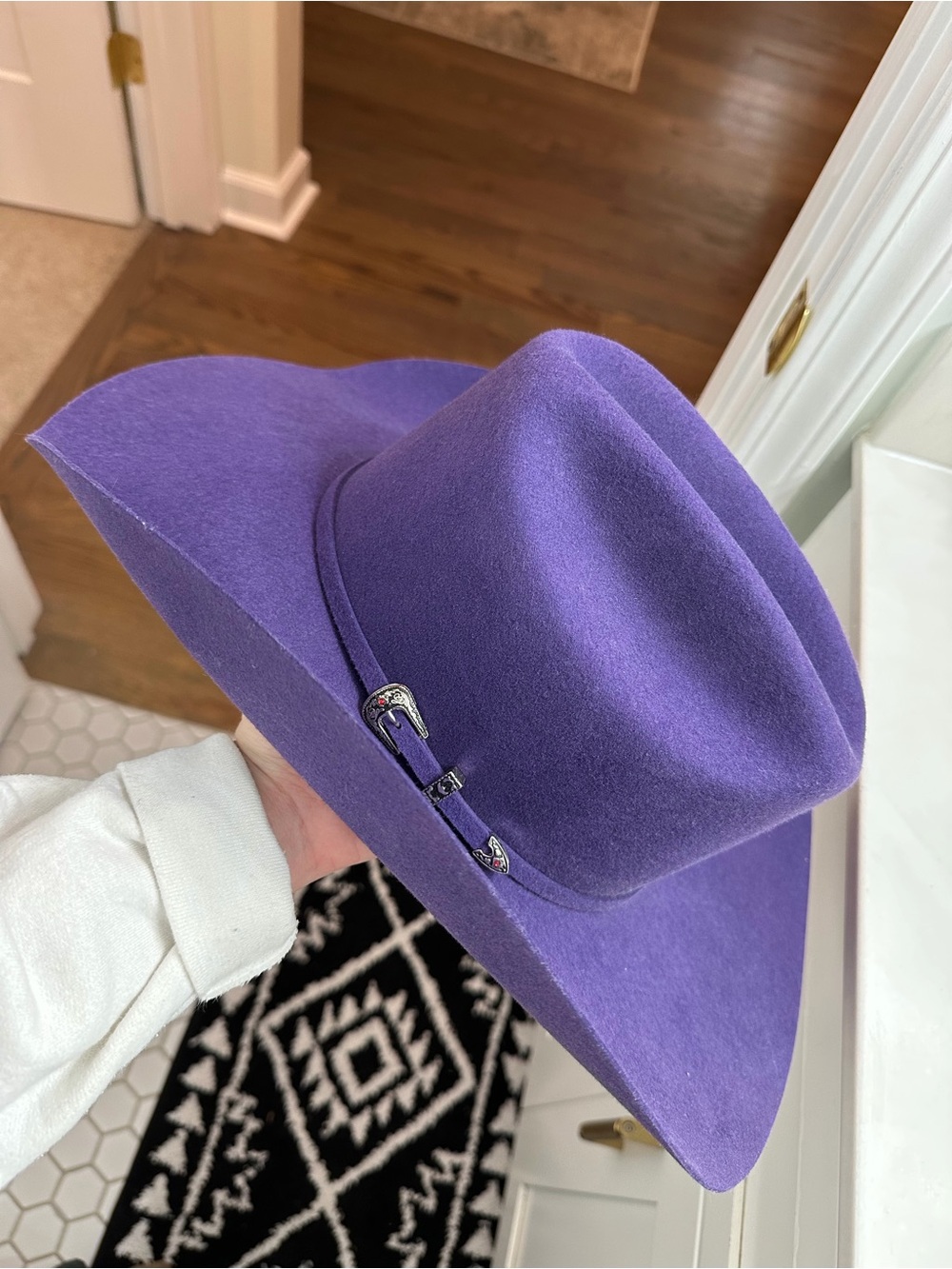 Purple Wide-Brim Wool Cowboy  Hat - Women's Stylish Felt Hat cowgirl